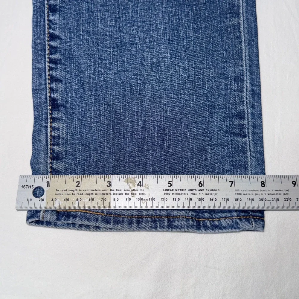 Levis Premium 514 Jeans Mens 31x30 Big E Blue Leather Patch Medium Wash READ!